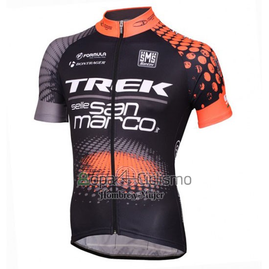 Trek Selle San Marco Ropa Ciclismo Culotte Corto 2016 Mangas Cortas Negro y Naranja